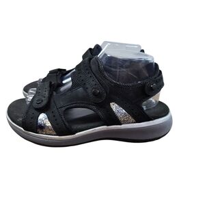 Sas Embark Black Glitter Sport Sandals